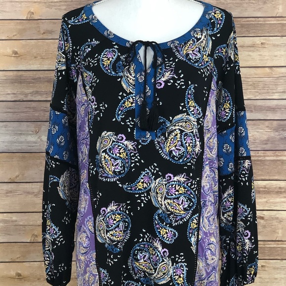 Style & Co. Tops - Style&Co. Womens Peasant Blouse Paisley 1X